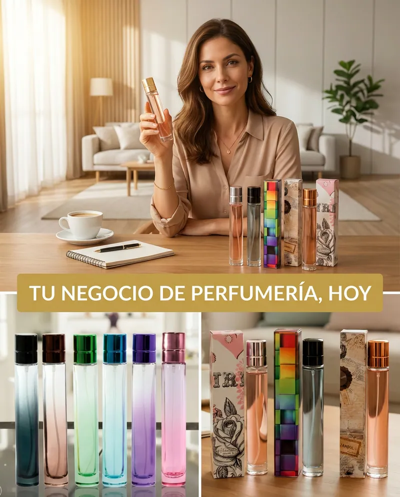 Tu negocio de perfumería hoy: frascos de perfume con sus cajas de presentación