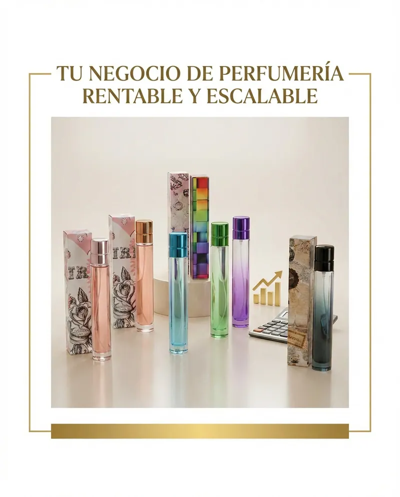Tu negocio de perfumería rentable y escalable: perfumes, cajas y calculadora